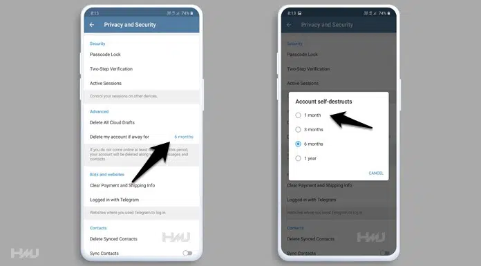 Delete Telegram Account Automatically