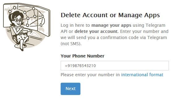 how to delete a telegram account