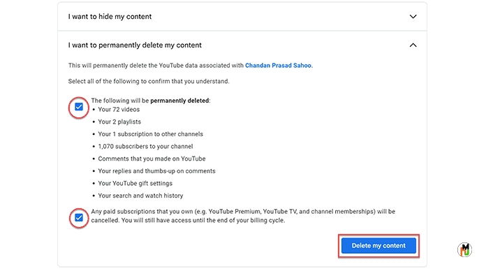 YT Delete My Content